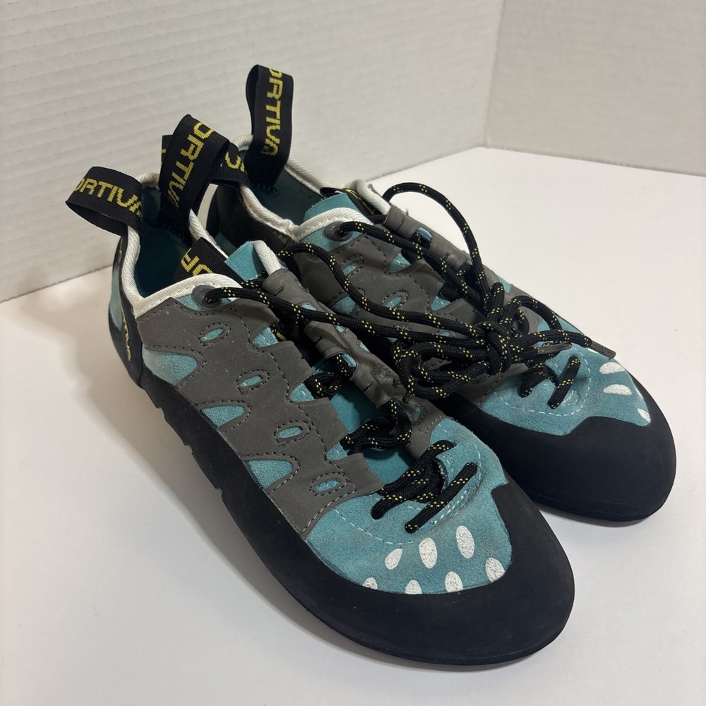 La Sportiva Tarantulace Frixion Women's Climbing Shoes Blue Grey Black US 7.5